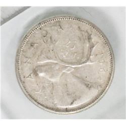 1964 CANADIAN 25 CENT COIN .