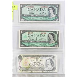 CANADA DOLLAR BILLS 1954  1967  1973