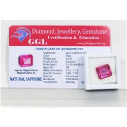 #8- NATURAL PINK SAPPHIRE GEMSTONE  10.23 CT