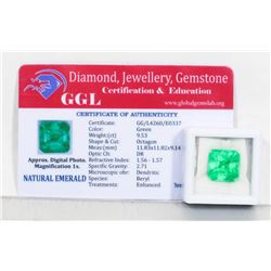 #4-NATURAL GREEN EMERALD GEMSTONE 9.53 CT