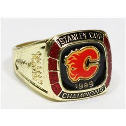 REPLICA 1989 CALGARY FLAMES STANLEY CUP RING.
