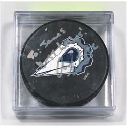 EDMONTON OILERS SIGNED ANSON CARTER SIGNED PUCK