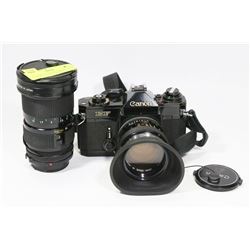 VINTAGE CANON EF CAMERA WITH FD 50MM AND ZOOM LENS