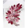 Image 1 : PINK RHINESTONE LEAF DESIGN BROOCH.