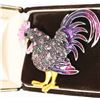 Image 1 : RHINESTONE ROOSTER BROOCH.