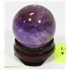 Image 1 : SMALL AMETHYST CRYSTAL ORB ON STAND.