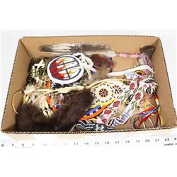 BOX W/VARIETY OF NATIVE BEADED