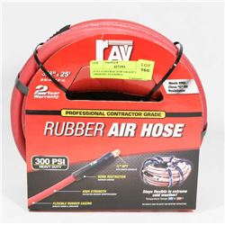 25 FT CONTRACTOR GRADE RUBBER AIRHOSE, FLEXIBLE