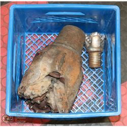 PAIR OF MINING BITS INCL 1 LARGE AND 1 SMALL.