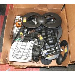 BOX OF ASSORTED STANDS AND RACKS