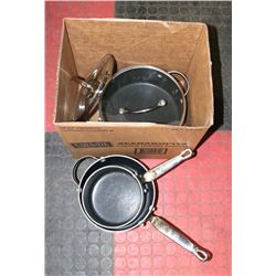 SET OF 3 BEAUMARK POTS WITH GLASS LIDS