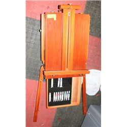 ARTIST EASEL AND PAINTS