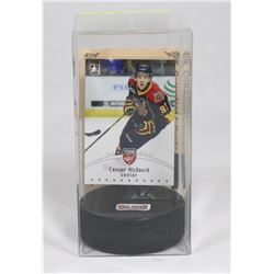 CONNOR MCDAVID PRE NHL CARD AND PUCK HOLDER.