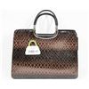 NEW DK BROWN SNAKE SKIN BRIEFCASE STYLE PURSE.
