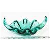 BLUE GREEN ART GLASS CANDY BOWL