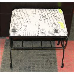 SMALL FRENCH SHOWHOME FOOTSTOOL. 16"X11.5"X17".