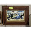 Image 1 : WOOD FRAMED BASEBALL PICTURE SIGNED BY