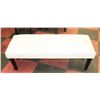 Image 1 : OFF WHITE SHOWHOME LEATHERETTE BENCH. 47"X18"X16".