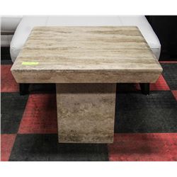 MARBLE COFFEE TABLE, 21"X24"X24".
