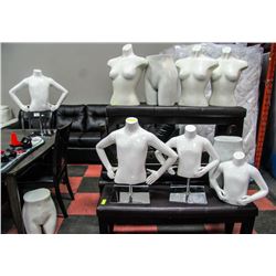 LOT OF 10 MANNEQUINS, 4 MAGNETIC ARMS
