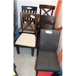 LOT OF 5 ASSORTED SIDECHAIRS