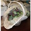 Image 1 : LARGE LOT OF SILK GRAPHE VINES WITH WHITE BASKET.