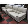 Image 1 : BEIGE LEATHERETTE 80" SOFA WITH 68" LOVE SEAT