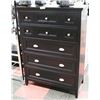 Image 1 : 5-DRAWER BLACK DRESSER. 38"X18"X52".
