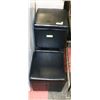 Image 1 : LOT OF 3 BLACK STORAGE OTTOMANS 15"X15"X14.5".