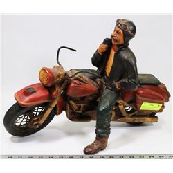 20 WOOD AND METAL SCALE OF VINTAGE MOTORCYCLE