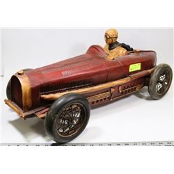 30" WOOD/METAL SCALE OF VINATGE RACE CAR
