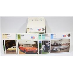LARGE LOT OF VINTAGE CAR INDEX CARDS
