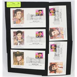 LOT OF 5 ELVIS STAMPS, 1ST DAY ISSUES