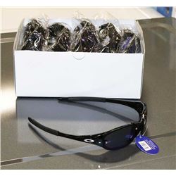 BOX OF OAKLEY STYLED BLUE SUNGLASSES WITH BLACK
