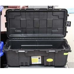 HEAVY DUTY PLANO BLACK STORAGE TRUNK