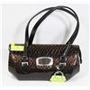 BROWN LADIES CHROME CLIPPED SNAKE SKIN STYLE