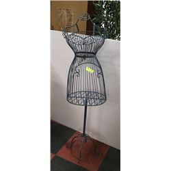 BLUE METAL DECOR CAGED BODICE.