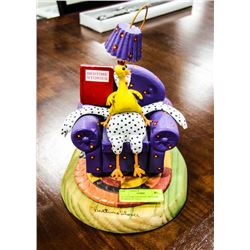 SCULPTURE CHICKENS "BEDTIME STORIES 12" TALL.