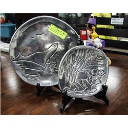 2 VINTAGE HOSELTON CANADA HAND MADE PLATES