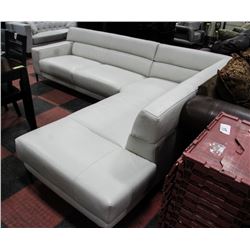 NEW OFF WHITE GENUINE LEATHER SECTIONAL