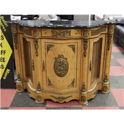 LOUIS XIV STYLE SIDEBOARD WITH GREEN MARBLE TOP