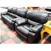 Image 1 : BLACK LEATHERETTE ELECTRIC RECLINING 88" SOFA WITH