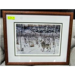 WOLF PICTURE "MYSTIC CALL" BY PAUL RANKIN 1994.