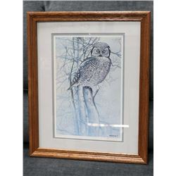 PAUL HARPLEY "HAWK OWL" FRAMED MATTED SIGNED