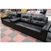 Image 2 : NEW 1420 BLACK LEATHERETTE 84" SOFA & 62" LOVESEAT