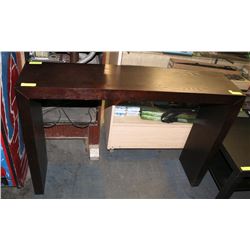 DARK WOOD HALLWAY TABLE 47"x12"X32".