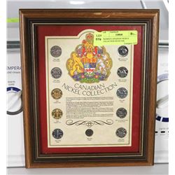 FRAMED CANADIAN NICKLE COLLECTION WITH THE