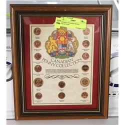 FRAMED CANADIAN PENNY COLLECTION
