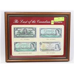 FRAMED CANADIAN LAST OF THE CANADIAN DOLLAR
