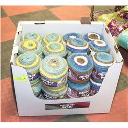 LOT OF 20 BERNAT POP YARN- 10 REDICAL BOTANICAL